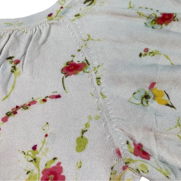 Ann Taylor Loft size Large floral button down short sleeve sweater/cardigan EUC - Picture 6 of 14